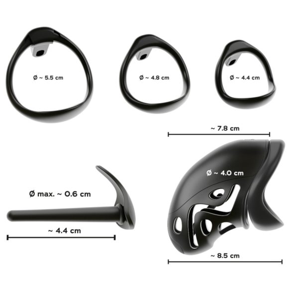 You2Toys - peenisekate peenisplugiga - must