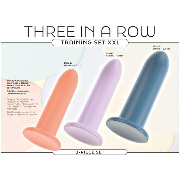 Three in a Row - dildode komplekt treeninguks - 3 tk - värvilised