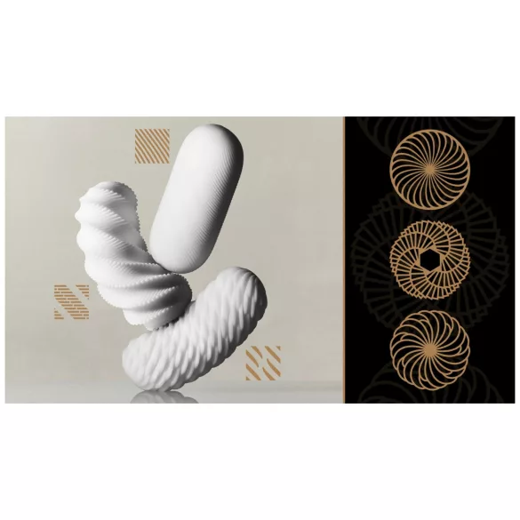TENGA 3Dx Zen - 3D mustriga masturbaator (valge)