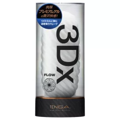 TENGA 3Dx Flow - lainelise mustriga masturbaator (valge)