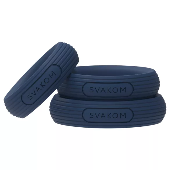 Svakom Triooo - pehme silikoonist peeniseringide komplekt (sinine) - 3 tk