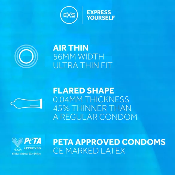 EXS Air Thin - lateks kondoomid - eriti õhuke - 12 tk