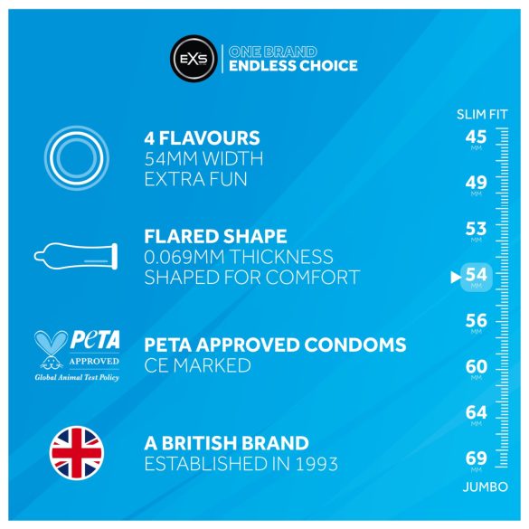 EXS - kondoomid - erinevad maitsed - 12 tk