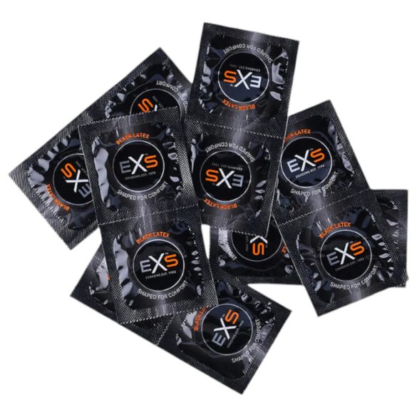 EXS Black - lateksikondoom - must (100 tk)