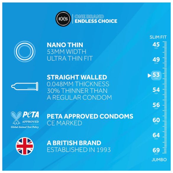 EXS Nano Thin - üliõhuke kondoom (3tk)