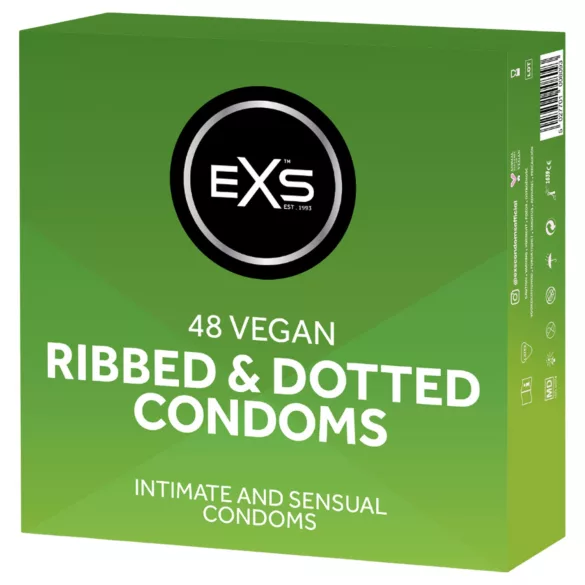 EXS Ribbed & Dotted - sooniline ja täpiline kondoom (48 tk)