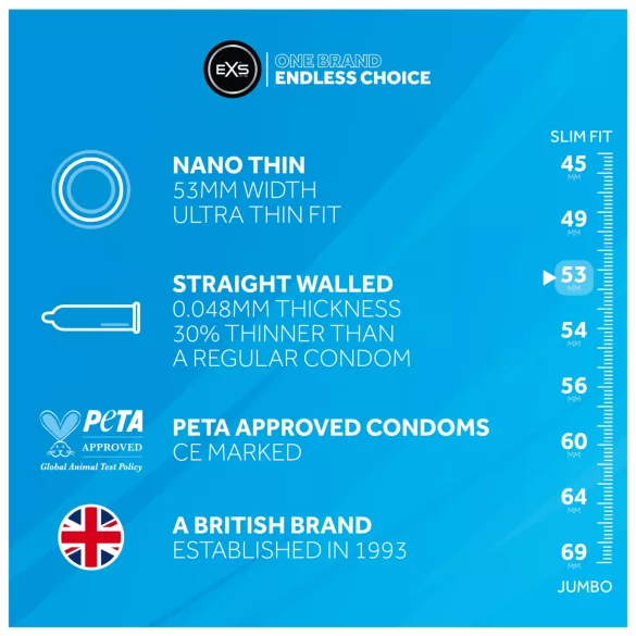 EXS Nano Thin - üliõhuke kondoom (48 tk)