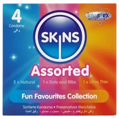   Skins - segakondoomid - täpiline, naturaalne, eriti õhuke (4 tk)
