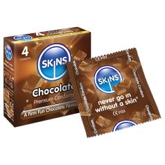 Skins - šokolaadimaitseline kondoom - 4 tk