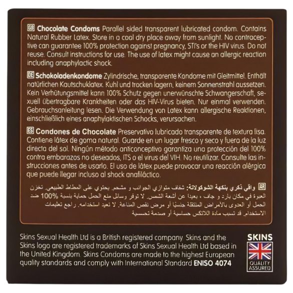Skins - šokolaadimaitseline kondoom - 4 tk