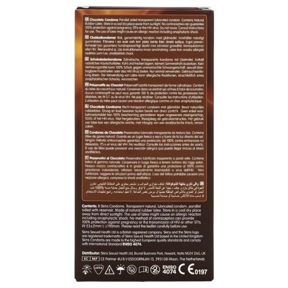 Skins - šokolaadimaitselised kondoomid - 8 tk