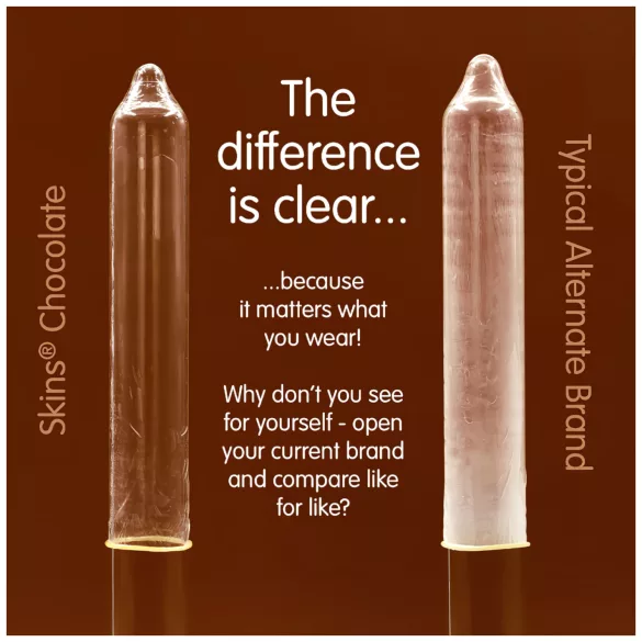 Skins - šokolaadimaitselised kondoomid - 8 tk