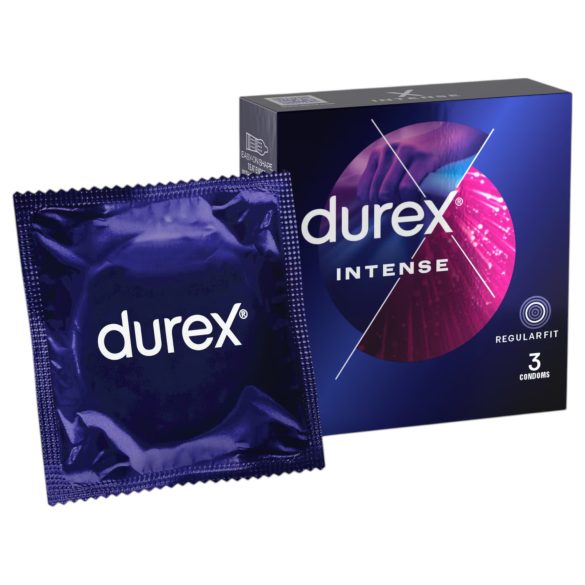 Durex Intense - sooniline ja täpiline kondoom - 3 tk