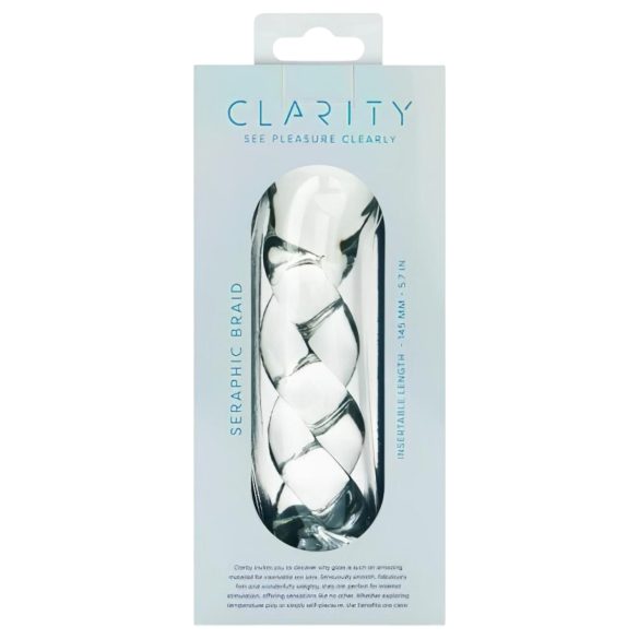 Clarity - klaasist dildo - punutud muster - läbipaistev
