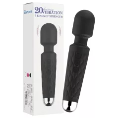   Lonely - seksivibraator massaažiga - 20 funktsiooni - must, laetav