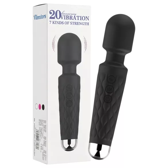 Lonely - seksivibraator massaažiga - 20 funktsiooni - must, laetav