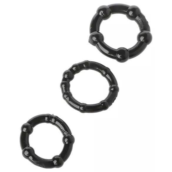 Lonely Stay Hard - peeniseringide komplekt - must - 3 tk