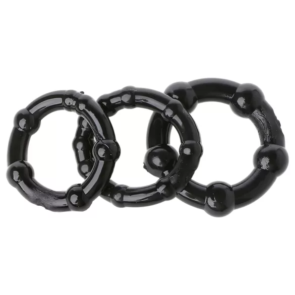 Lonely Stay Hard - peeniseringide komplekt - must - 3 tk