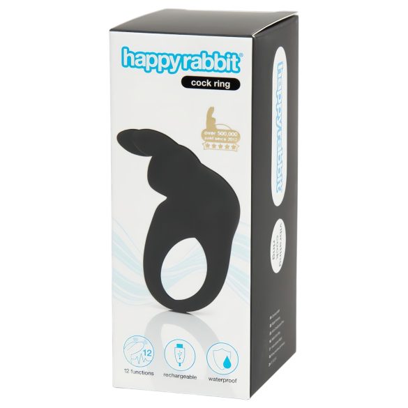 Happyrabbit Cock - akuga vibro peeniserõngas (must)