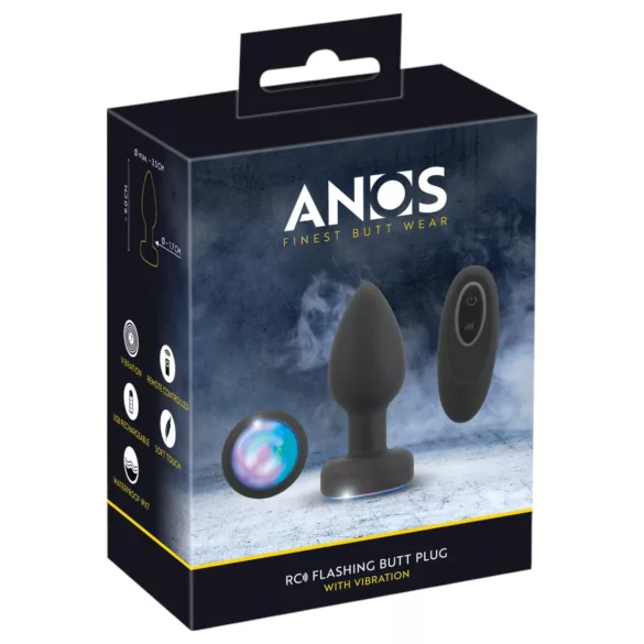 ANOS - valgustusega vibreeriv anaaltapp (must)
