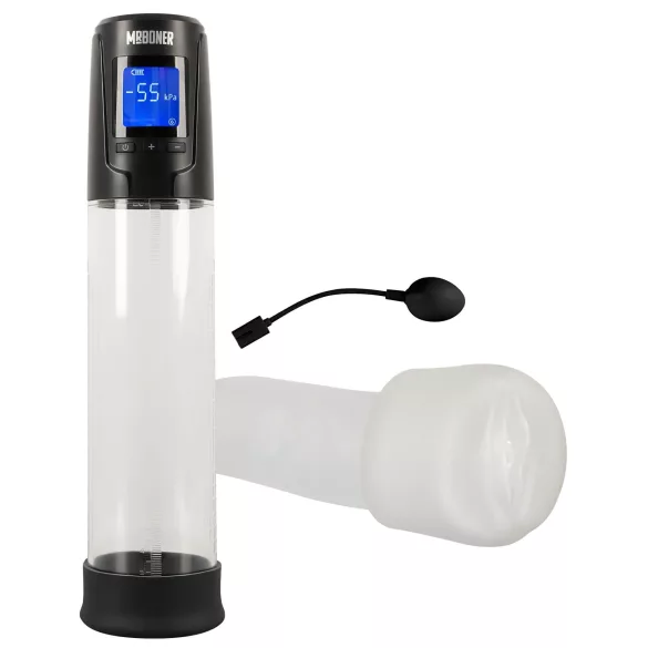 Mister Boner - akuga automaatne peenisepump - must/läbipaistev