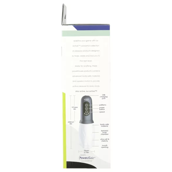 LUX Active First Class - automaatne masturbaator pöörleva peaga - valge-hall