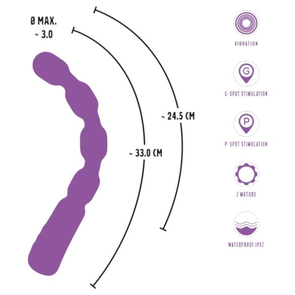 You2Toys - pärlitega G- ja P-punkti vibraator (lilla)