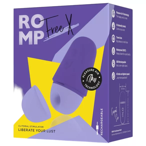 ROMP Free X - akuga kliitoristimulaator õhulainetega - lilla