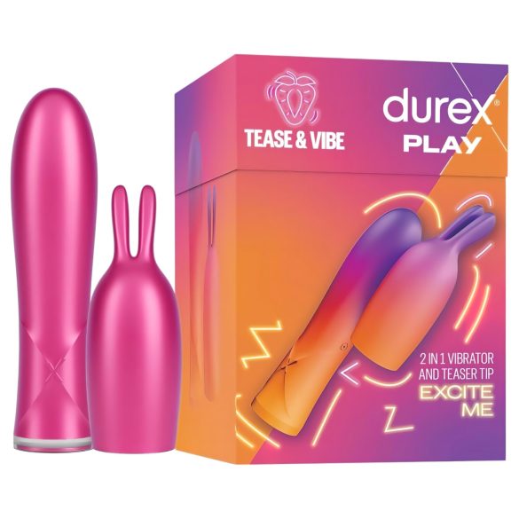 Durex Tease & Vibe - vibraator kliitorstimulaatoriga - roosa