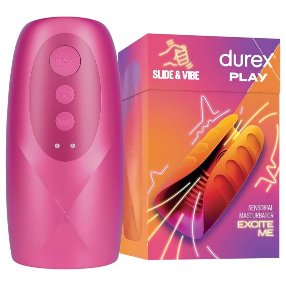 Durex Slide & Vibe - laetav, veekindel pea vibraator (roosa)