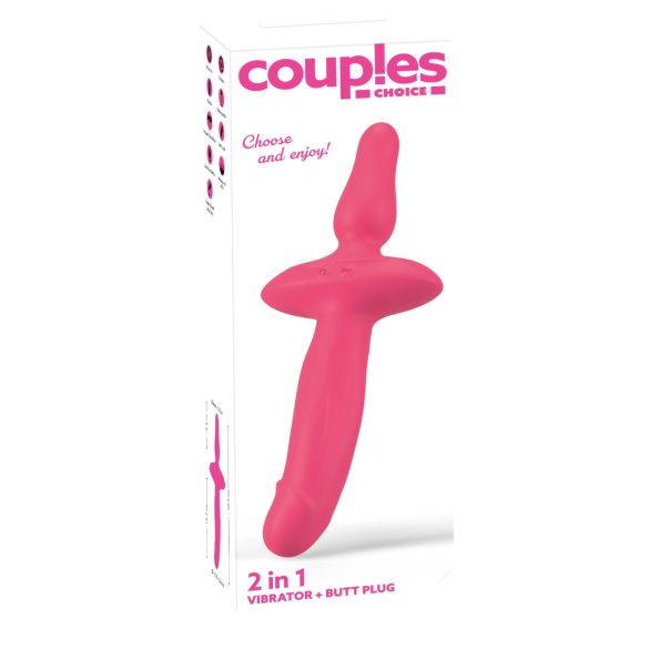 Couples Choice - 2in1 vibraator ja anaalpistik - roosa