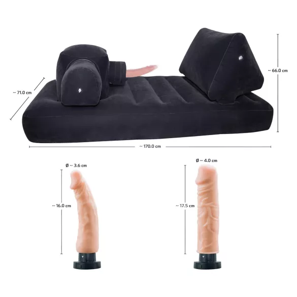 You2Toys Velvet Luxury - seksimasin sisseehitatud voodiga must