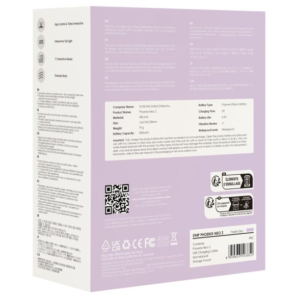 Svakom Phoenix Neo 2 - nutikas vibro-muna - lilla