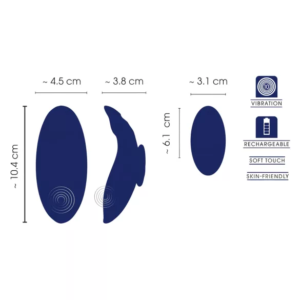 Smile - õhuke kaugjuhtimispuldiga vibreeriv aluspesu - sinine