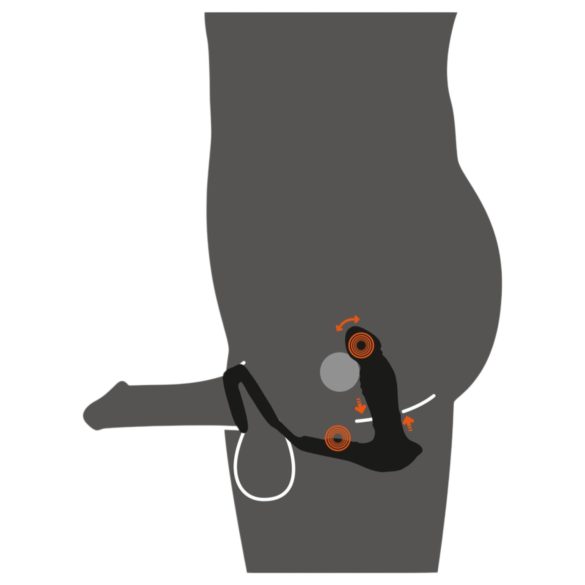 Rebel - eesnäärme vibraator - tõukav funktsioon - must