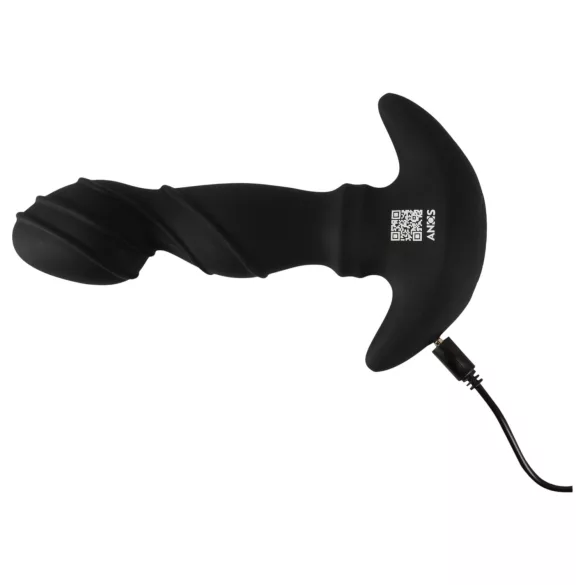 ANOS - eesnäärme vibraator liikuva rõngaga - must