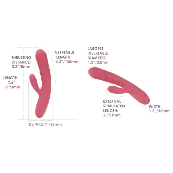 Svakom Avery - akuga tõukav vibraator kliitorivarrega - roosa