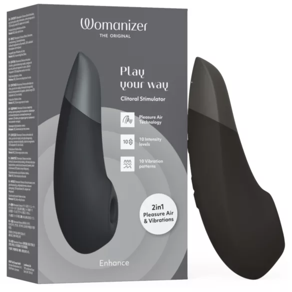 Womanizer Enhance 2in1 õhulainetega kliitoristimulaator + vibraator (must)