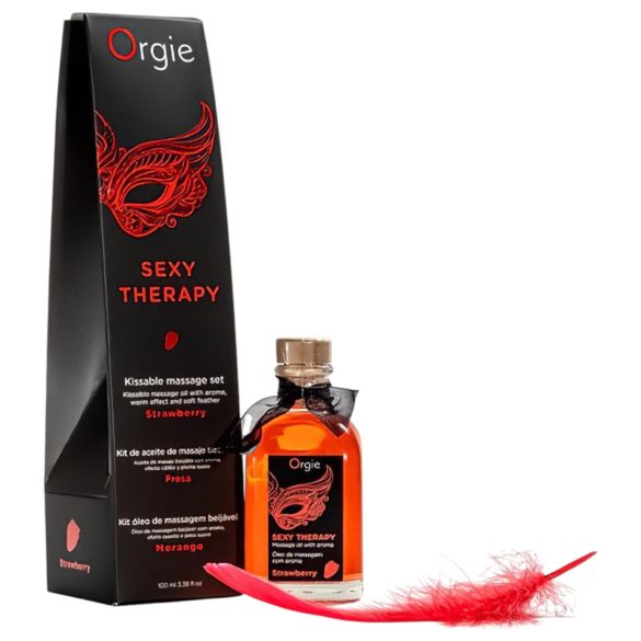 Orgie Sexy Therapy - massaažiõli komplekt - maasikas
