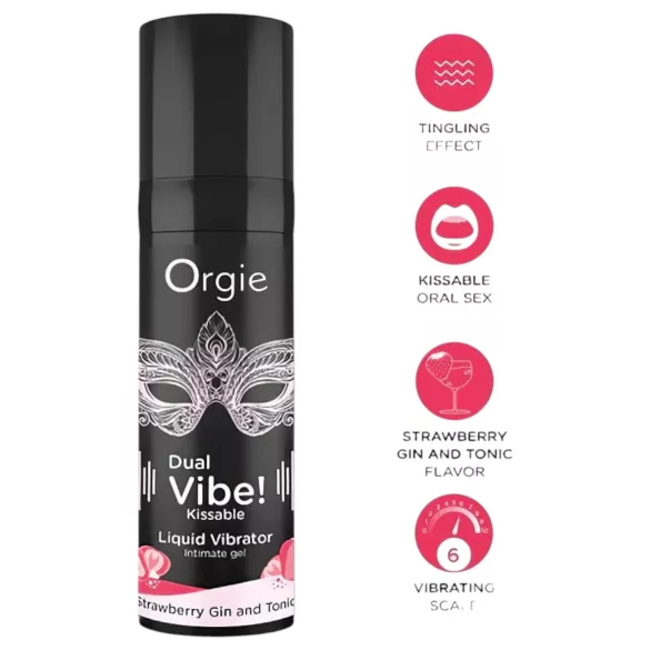 Orgie Dual Vibe - unisex vedel vibraator - maasikas, gin toonik - 15ml