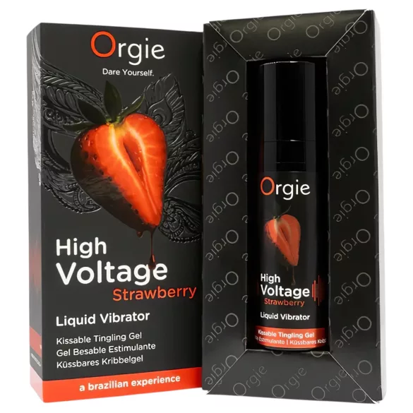 Orgie High Voltage - vedel vibraator - maasikas - 15 ml