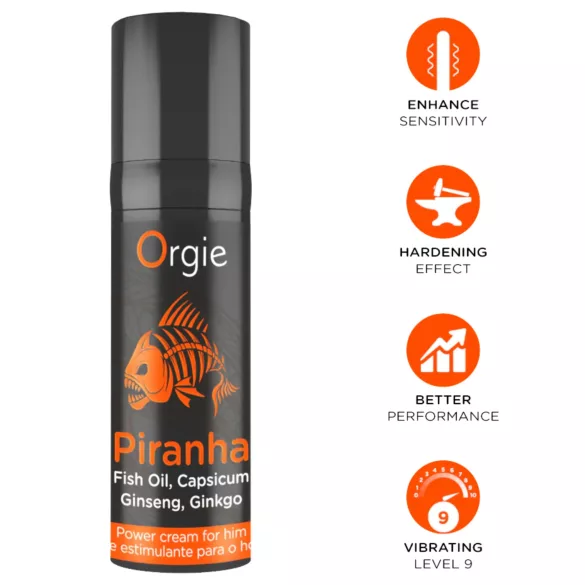 Orgie Piranha Power Cream stimuleeriv kreem meestele (15 ml)