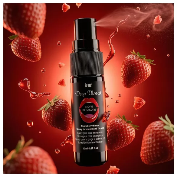 intt Deep Throat - sügava kurgu sprei - maasikas (12 ml)
