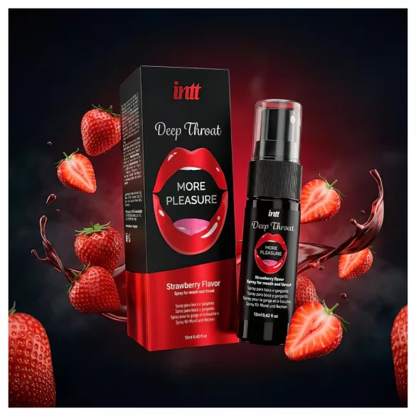 intt Deep Throat - sügava kurgu sprei - maasikas (12 ml)