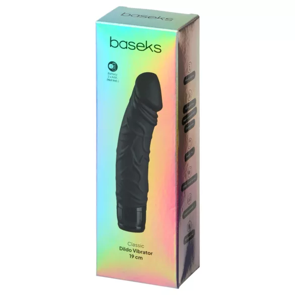 Baseks - realistlik vibraator (must) - 19 cm