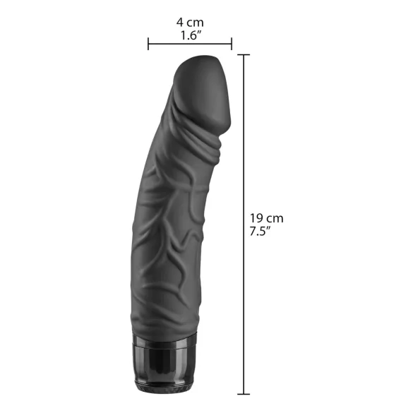 Baseks - realistlik vibraator (must) - 19 cm