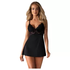Obsessive - pitsiline babydoll ja stringid (must) - L/XL