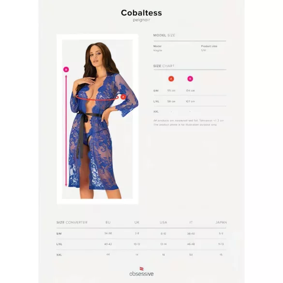 Obsessive Cobaltess - pitsist hommikumantel (sinine) - L/XL