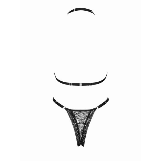 Obsessive Xenita - sheer pattern bra set (grey) - L/XL
