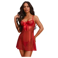 Obsessive Gifty - babydoll ja stringide komplekt (punane)